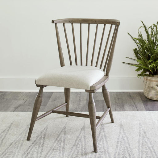 Liberty Furniture Americana Farmhouse - Upholstered Seat Windsor Chair (RTA) - Light Brown
