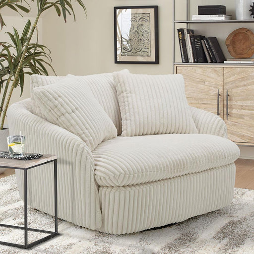 Parker House Boomer - Large Swivel Chair with 2 Pillows - Mega Ivory