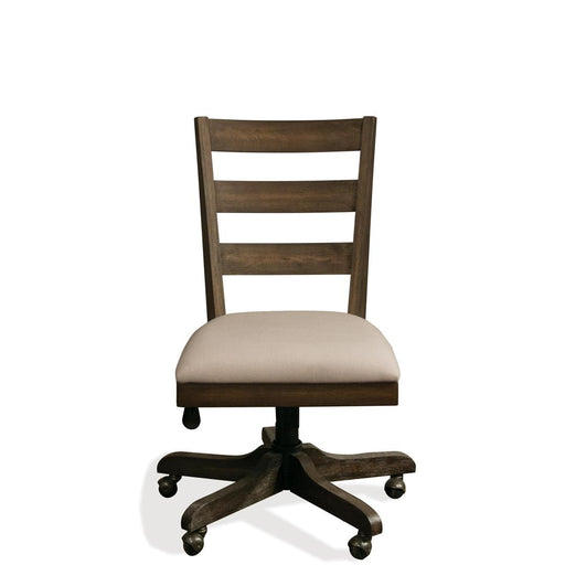 Riverside Furniture Perspectives - Wood Back Upholstered Desk Chair - Brushed Acacia