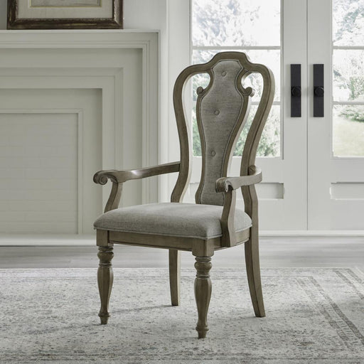 Liberty Furniture Magnolia Manor - Splat Back Upholstered Arm Chair (RTA) - Light Brown