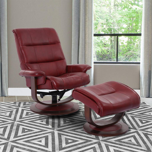 Parker House Knight - Manual Reclining Swivel Chair and Ottoman - Rouge