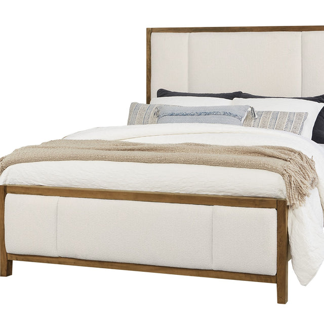 Vaughan-Bassett Crafted Cherry - Erin's California King Upholstered Bed - Meduim Cherry