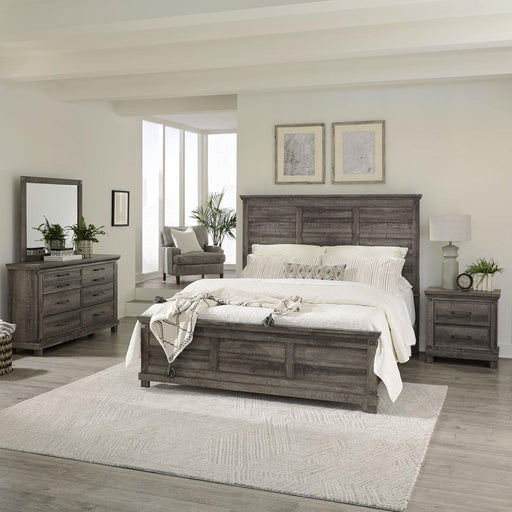 Liberty Lakeside Haven Opt King Panel Bed, Dresser & Mirror, Nightstand - Light Brown