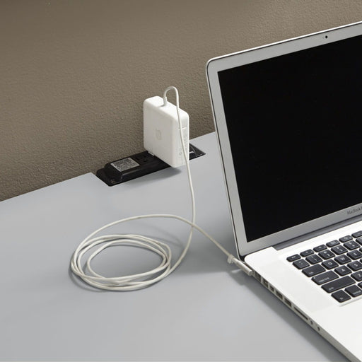 Vaughan-Bassett Bonanza - 2-Drawer Laptop/Tablet Desk with Charging Station - Gray