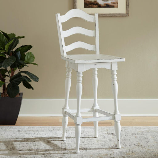 Liberty Furniture Magnolia Manor - Ladderback Swivel Bar Stool - White