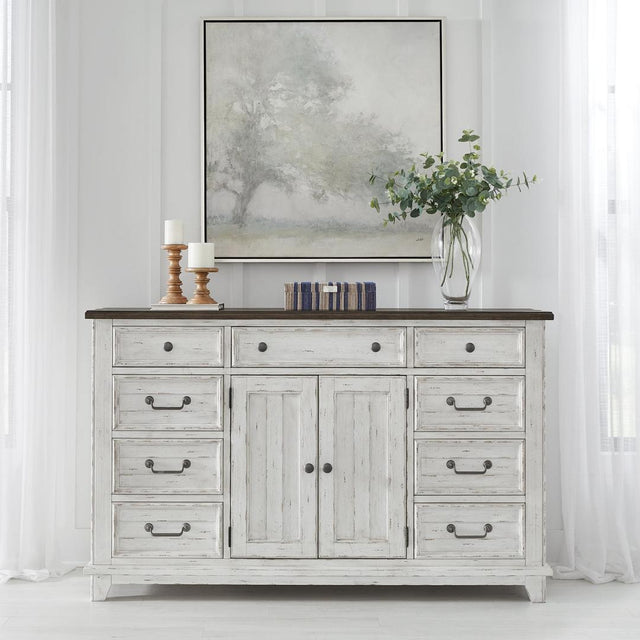 Liberty Furniture River Place - 2 Door 9 Drawer Dresser - White