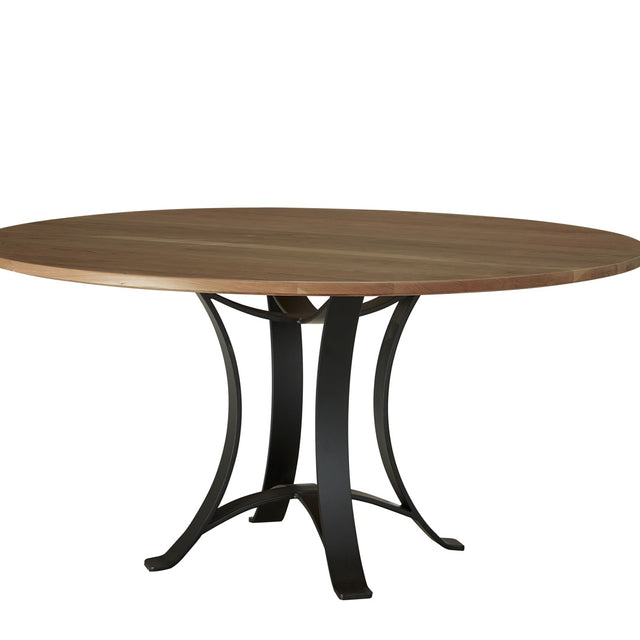 Vaughan-Bassett Crafted Cherry - 60" Round Dining Table With Metal Pedestal - Medium Cherry