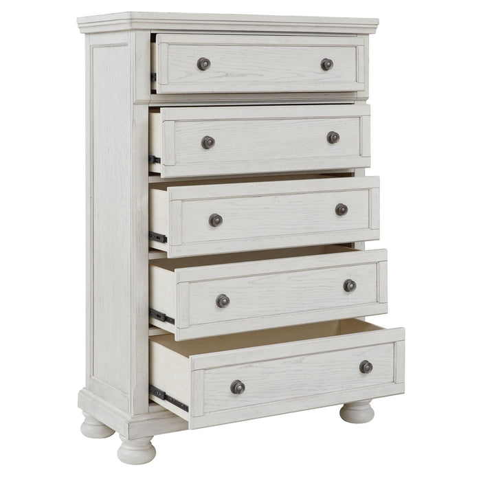 Lark Manor Corbeil 5 Drawer Chest Finish: White