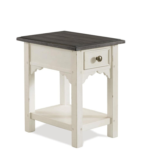 Riverside Furniture Grand Haven - Chairside Table - Feathered White/Rich Charcoal