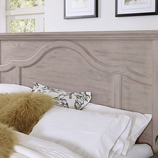 Vaughan-Bassett Bungalow - King Mantel Bed - Dover Grey Two Tone