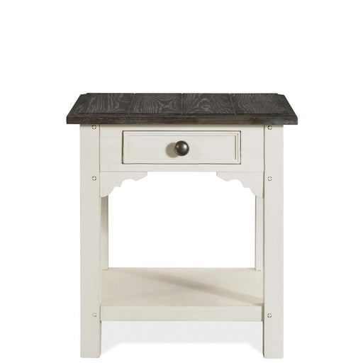 Riverside Furniture Grand Haven - Square End Table - Feathered White/Rich Charcoal