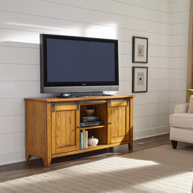 Liberty Lake House TV Console - Medium Brown