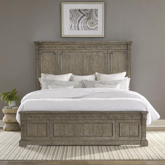 Liberty Town & Country King Panel Bed - Medium Brown