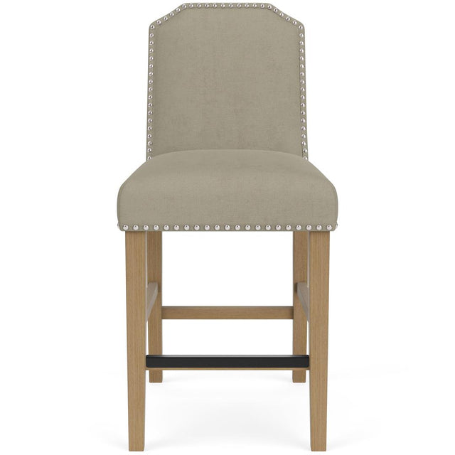 Riverside Furniture Mix-N-Match Chairs - Clipped Top Upholstered Stool - Gray