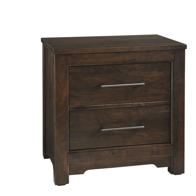 Vaughan-Bassett Crafted Cherry - Nightstand - 2 Drawers - Dark Cherry