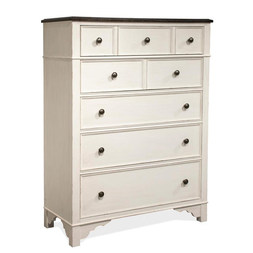 Riverside Furniture Grand Haven - 5-Drawer Chest - Feathered White/Rich Charcoal