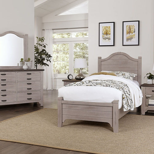 Vaughan-Bassett Bungalow - Twin Arched Bed - Dover Grey Two Tone