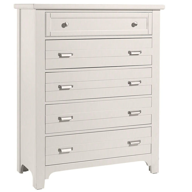 Vaughan-Bassett Bungalow - 5-Drawer Chest - Lattice (Soft White)