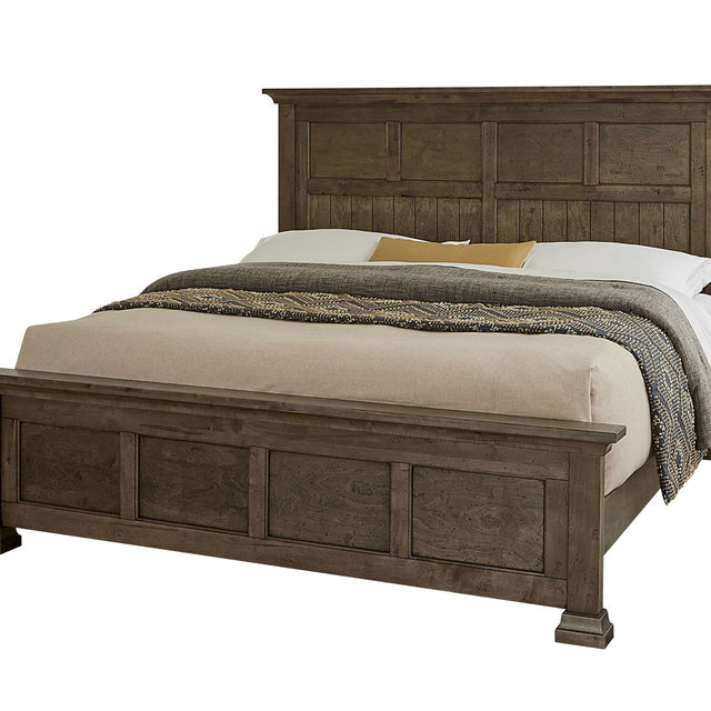 Vaughan-Bassett Carlisle - King Window Pane Bed With Window Pane Footboard - Dark Sable