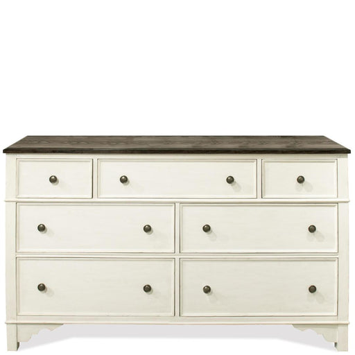 Riverside Furniture Grand Haven - 7-Drawer Dresser - Feathered White/Rich Charcoal