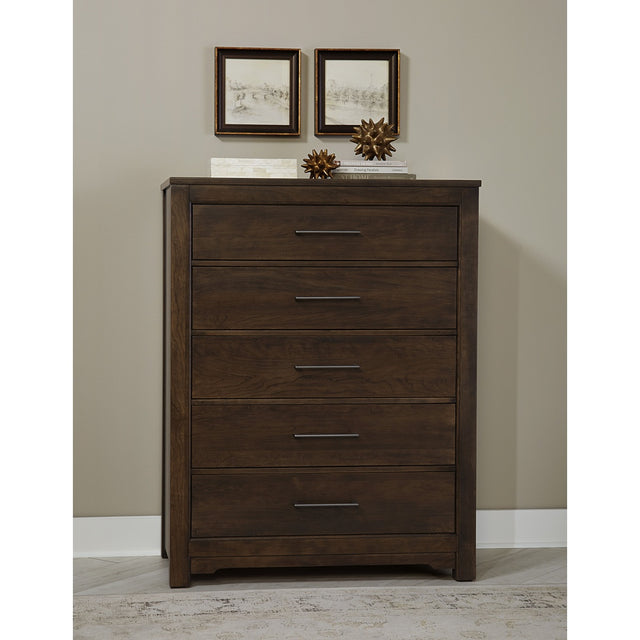 Vaughan-Bassett Crafted Cherry - Chest - 5 Drawers - Dark Cherry