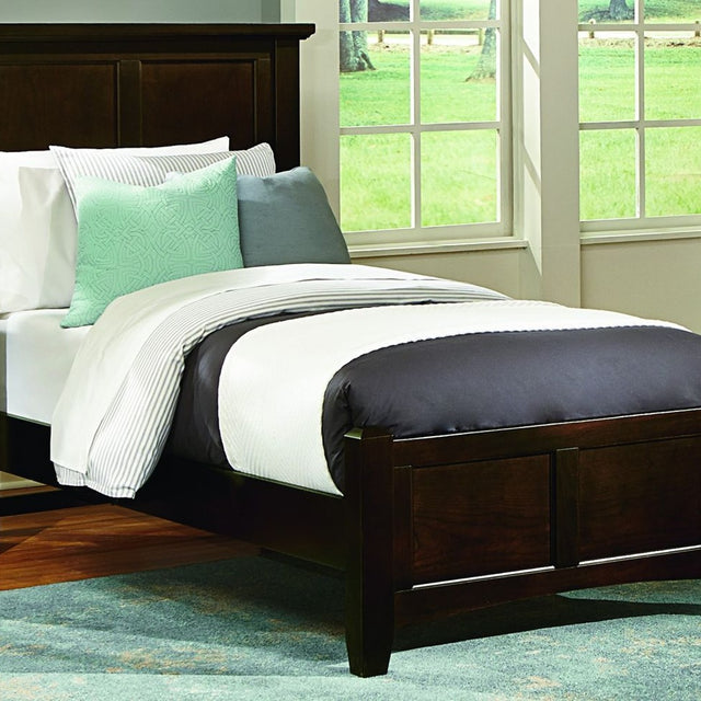 Vaughan-Bassett Bonanza - Twin Mansion Bed - Merlot