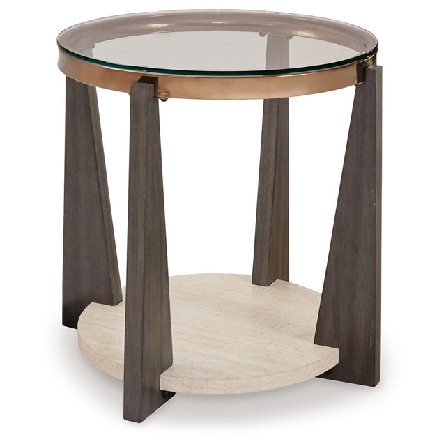 Ashley Frazwa Round End Table - Multi