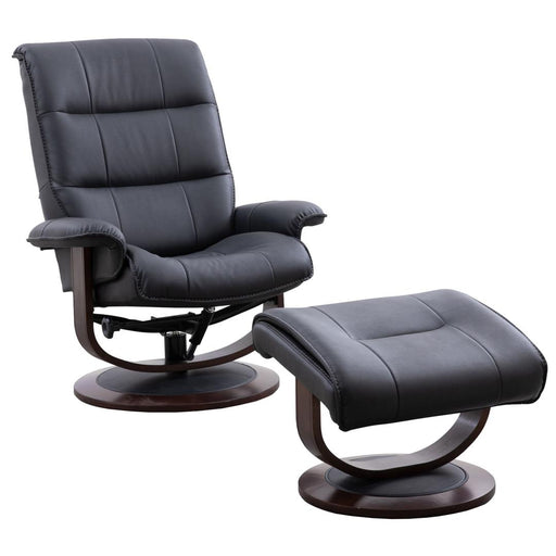 Parker House Knight - Manual Reclining Swivel Chair and Ottoman - Black