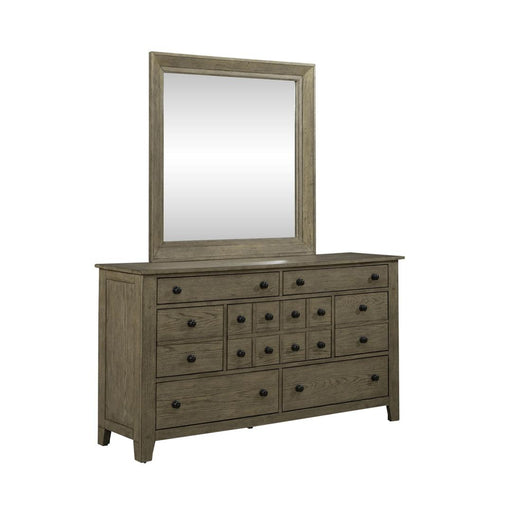 Liberty Furniture Grandpas Cabin - 7 Drawers Dresser & Mirror - Light Brown