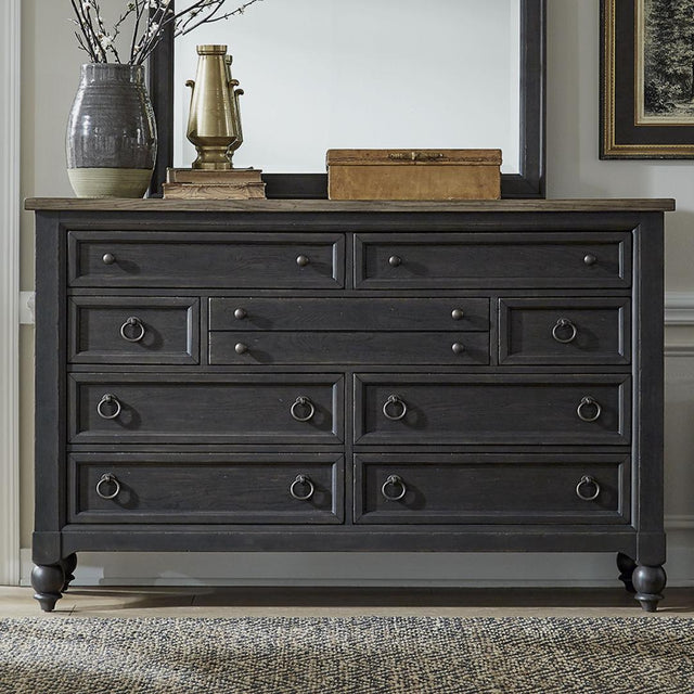 Liberty Americana Farmhouse 9 Drawer Dresser - Black - Multi