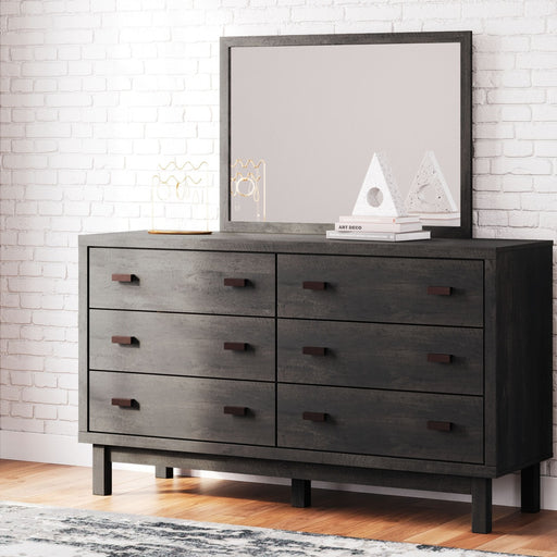 Ashley Toretto - Charcoal - 9 Pc. - Dresser, Mirror, Chest, King Panel Bookcase Bed, 2 Nightstands