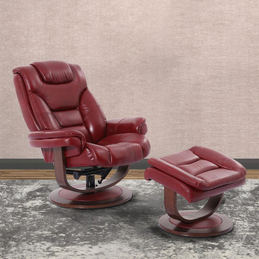 Parker House Monarch - Manual Reclining Swivel Chair and Ottoman - Rouge
