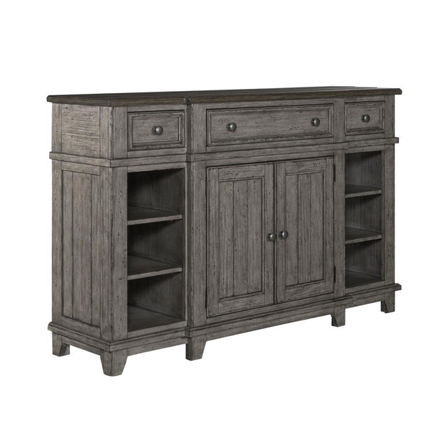 Liberty Furniture River Place - Breakfront Server - Medium Gray