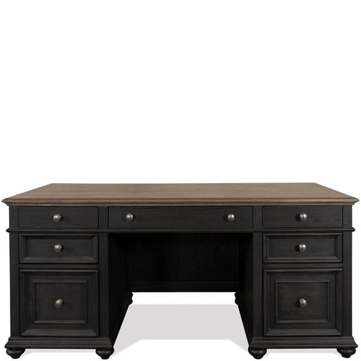 Riverside Furniture Regency - Executive Desk - Antique Oak/Matte Black