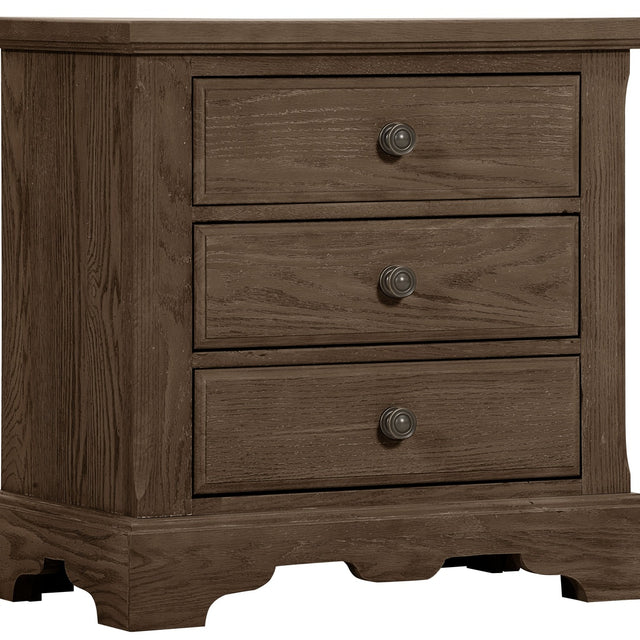 Vaughan-Bassett Heritage - 3-Drawers Nightstand - Cobblestone Oak