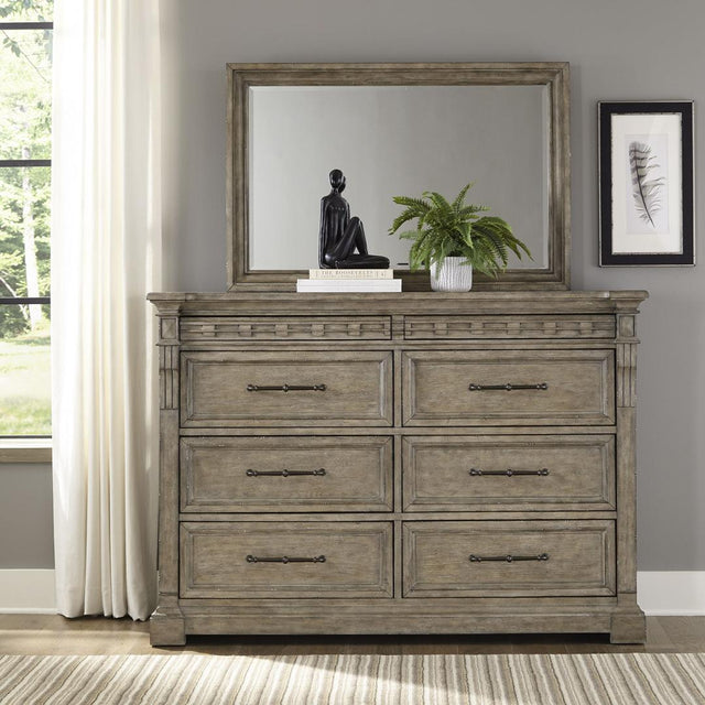 Liberty Town & Country Dresser & Mirror - Medium Brown