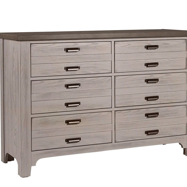 Vaughan-Bassett Bungalow - 6-Drawer Double Dresser - Dover Grey Two Tone