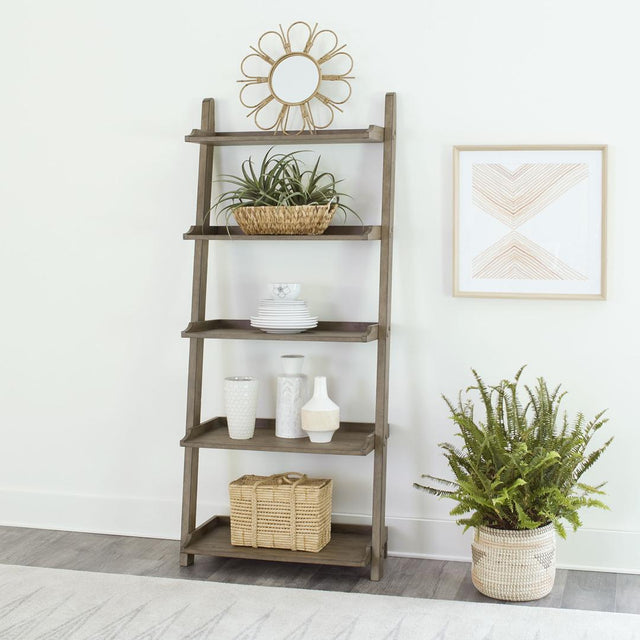 Liberty Furniture Americana Farmhouse - Leaning Pier Bookcase - Light Brown