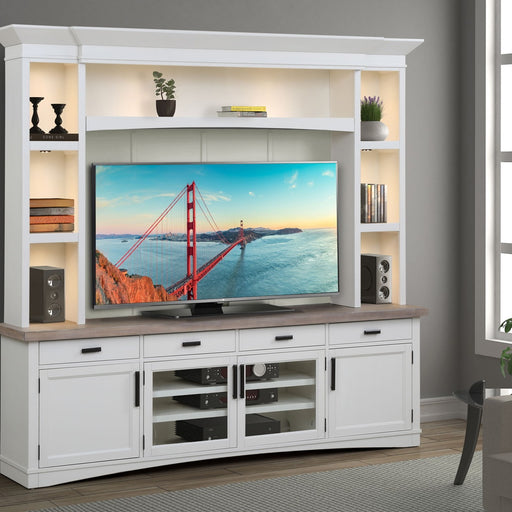 Parker House Americana Modern - TV Console with Hutch, Backpanel and LED Lights - Cotton