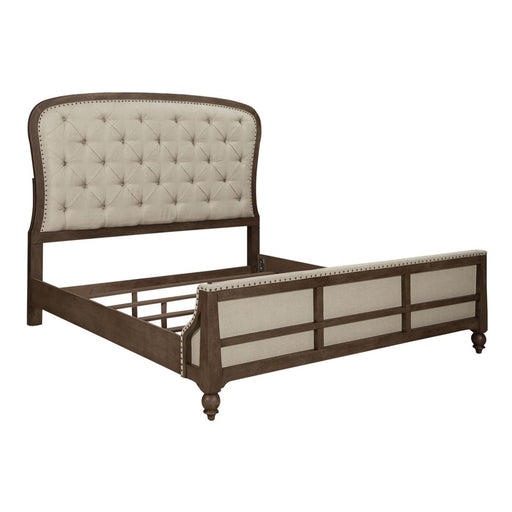 Liberty Furniture Americana Farmhouse - Queen Shelter Bed, Dresser & Mirror, Night Stand - Light Brown