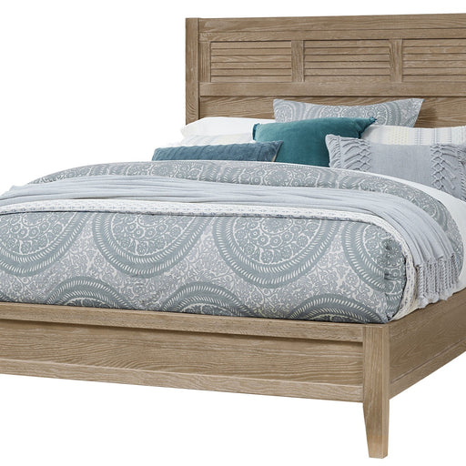 Vaughan-Bassett Passageways - King Louvered Bed With Low Profile Footboard - Deep Sand