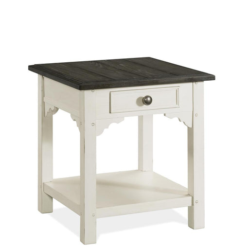 Riverside Furniture Grand Haven - Square End Table - Feathered White/Rich Charcoal