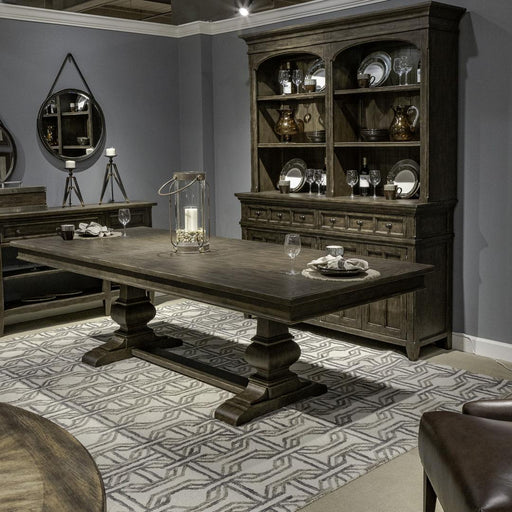 Liberty Furniture Paradise Valley - Trestle Table Set - Dark Brown