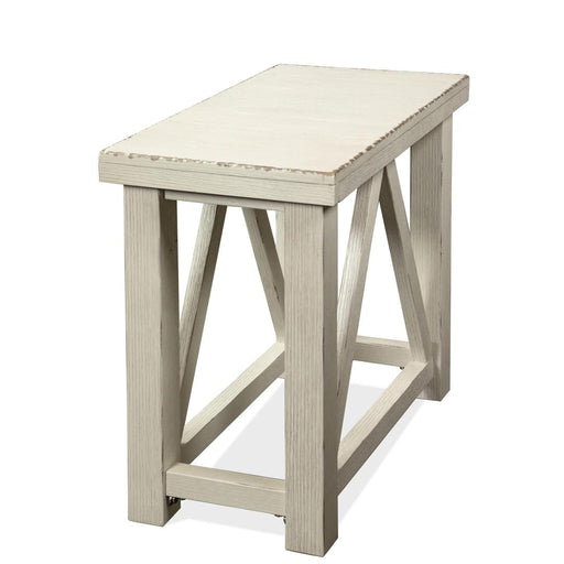 Riverside Furniture Aberdeen - Chairside Table - Weathered Worn White