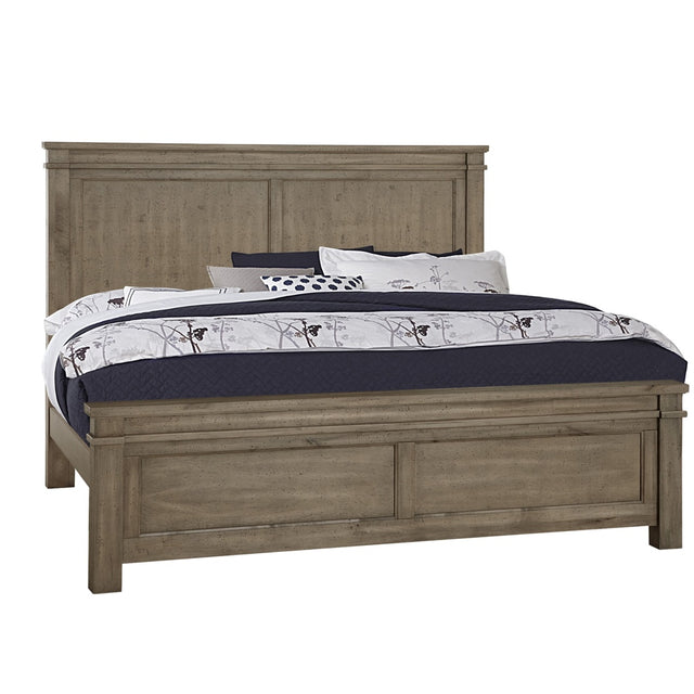 Vaughan-Bassett Cool Rustic - California King Mansion Bed With Mansion Footboard - Stone Grey