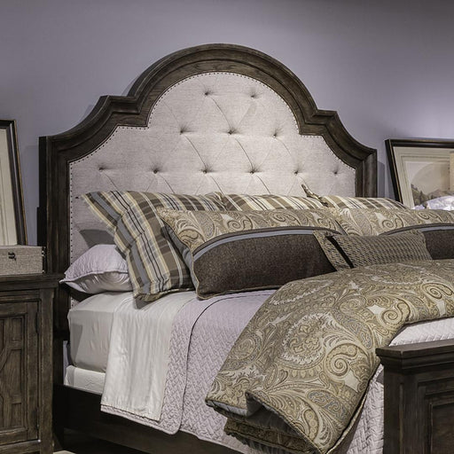 Liberty Furniture Paradise Valley - Queen Upholstered Bed - Dark Brown