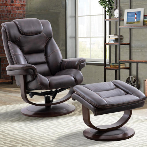 Parker House Monarch - Manual Reclining Swivel Chair and Ottoman - Truffle