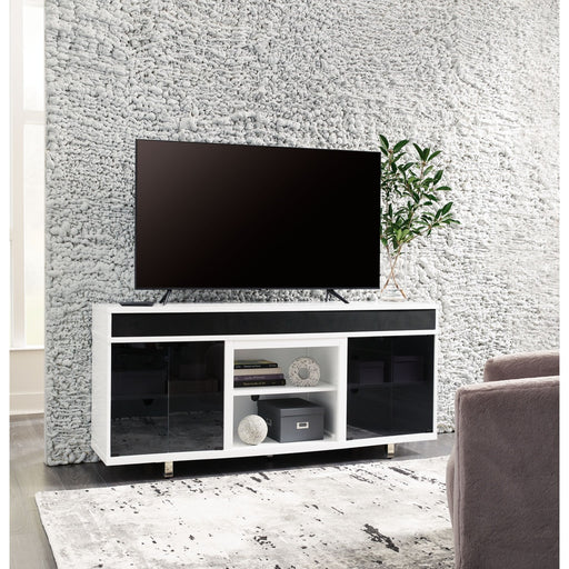 Ashley Gardoni XL TV Stand w/Fireplace Option - White/Black