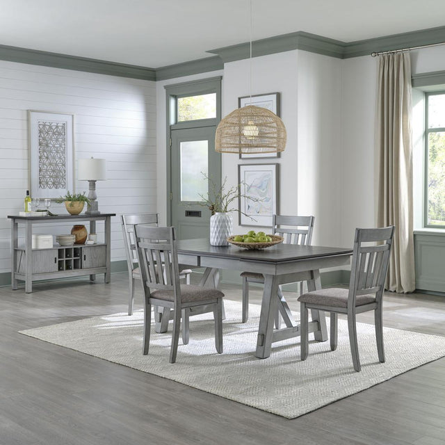 Liberty Newport 5 Piece Trestle Table Set - Light Gray