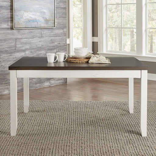 Liberty Brook Bay Rectangular Table Set w/ Hidden Drawers - White